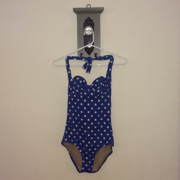 J. Crew Other - J.crew 2 Swimsuit polkadot 1 pc halter